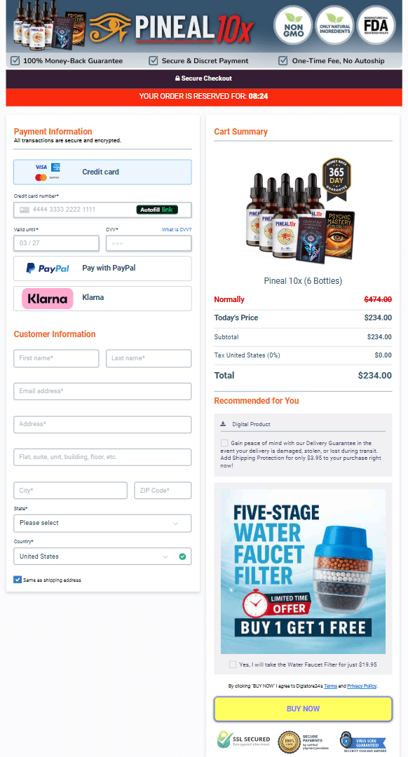 Pineal 10x order page